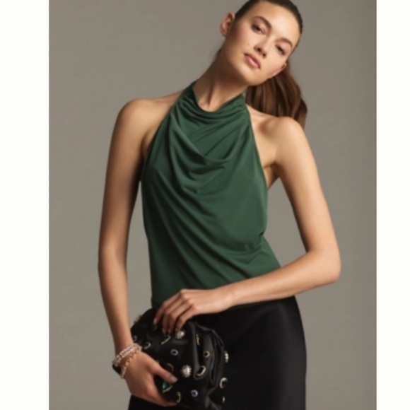 Brand New BY ANTHROPOLOGIE COWL-NECK HALTER TOP - Picture 1 of 1